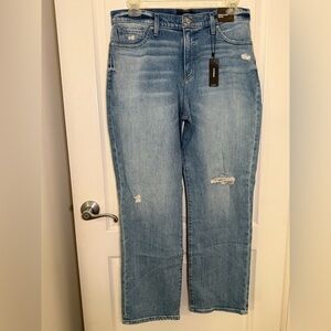 Express Distressed Straight Leg Jeans